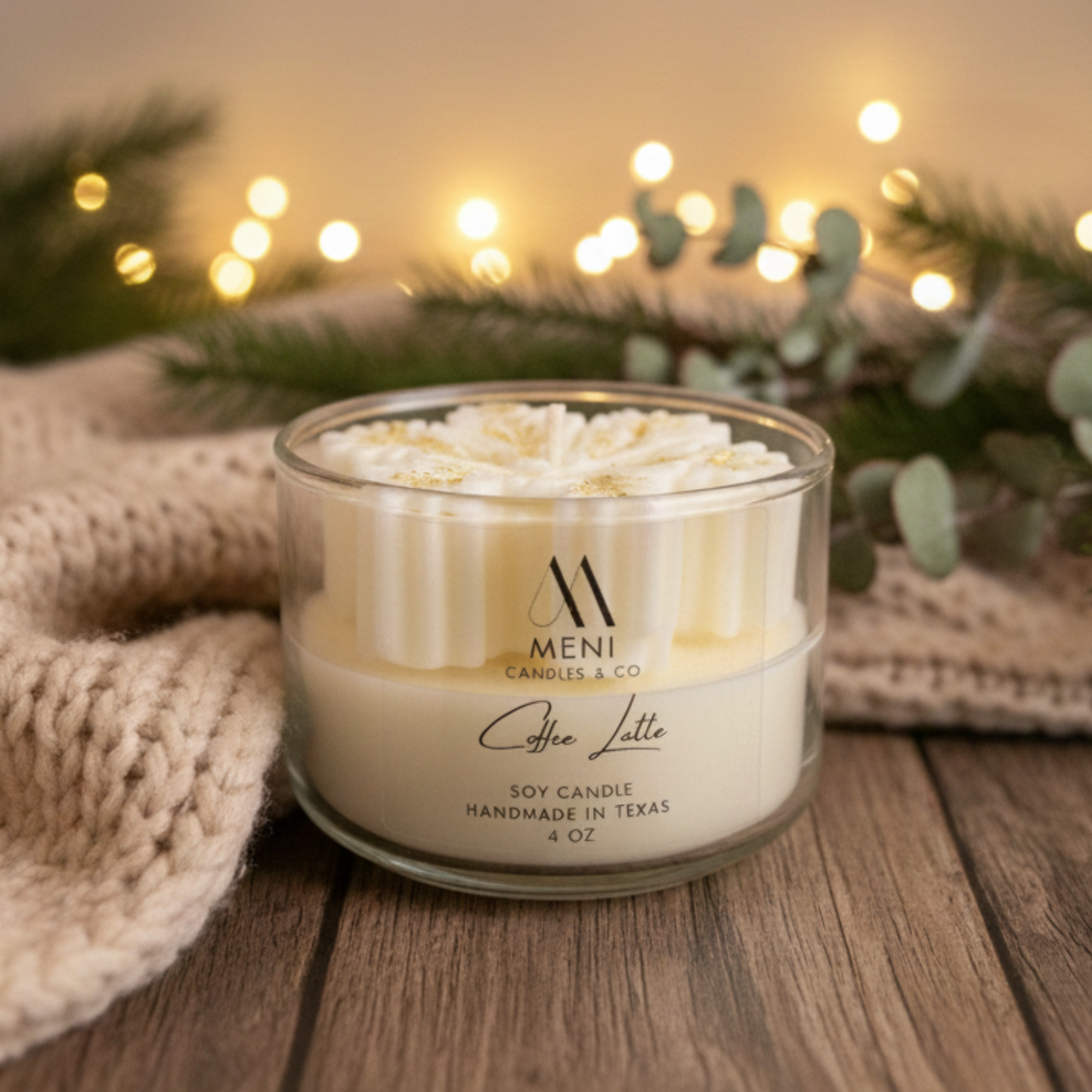 SNOWFLAKE CHRISTMAS CANDLE - 4 OZ GLASS