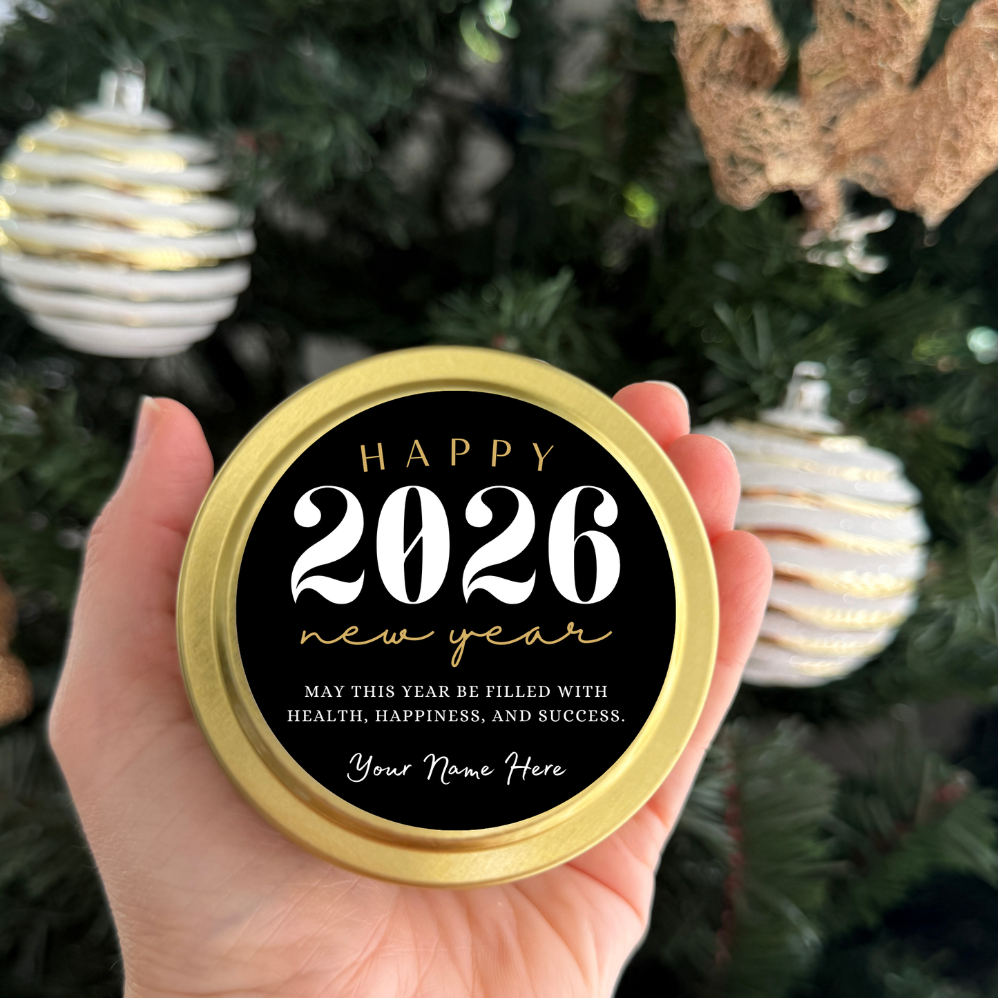 PERSONALIZED NEW YEAR GIFT CANDLE - TIN 4OZ