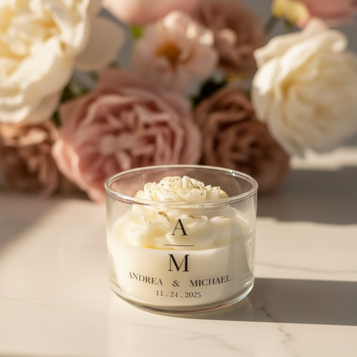 PEONY CHRISTMAS CANDLE - 4 OZ GLASS