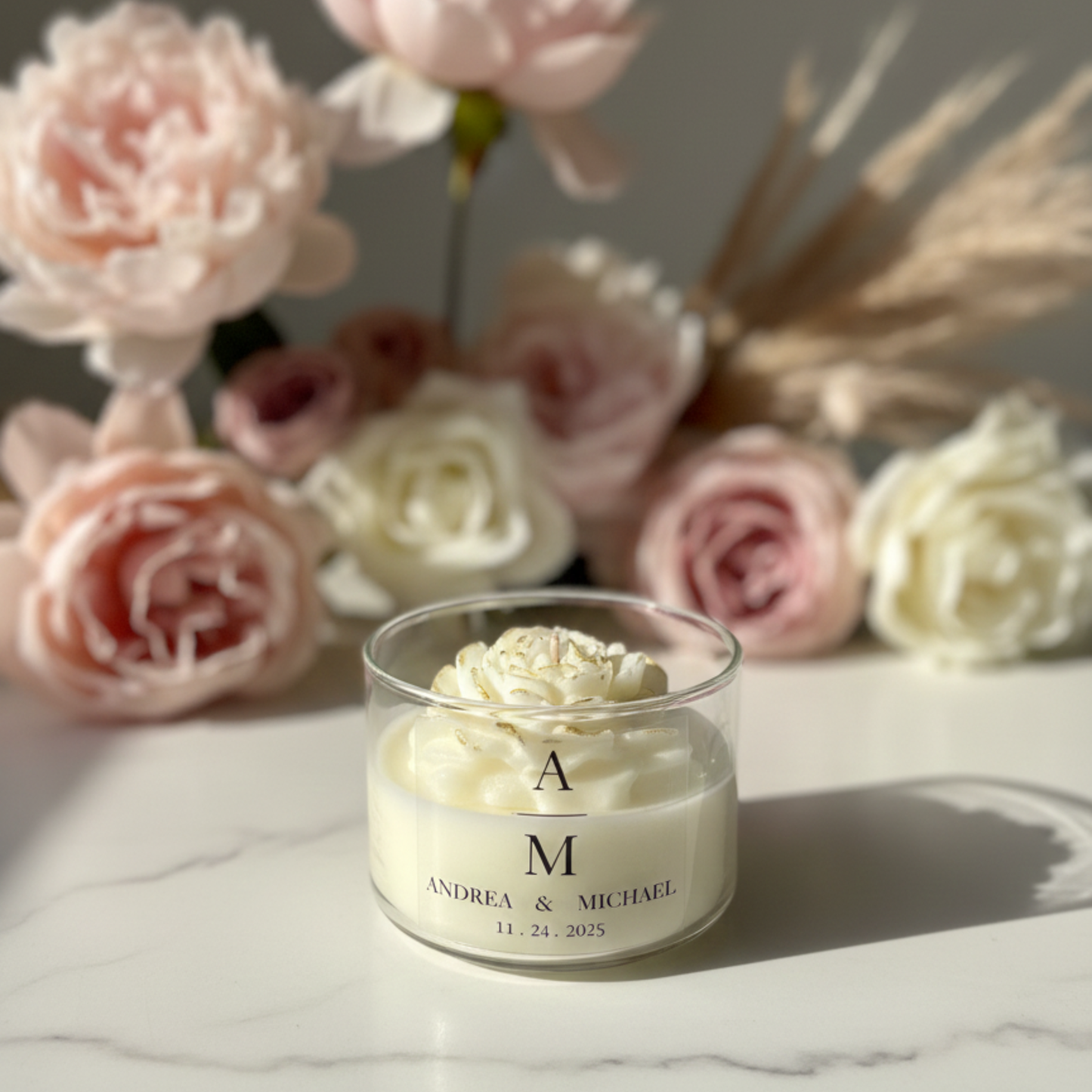 PEONY CHRISTMAS CANDLE - 4 OZ GLASS