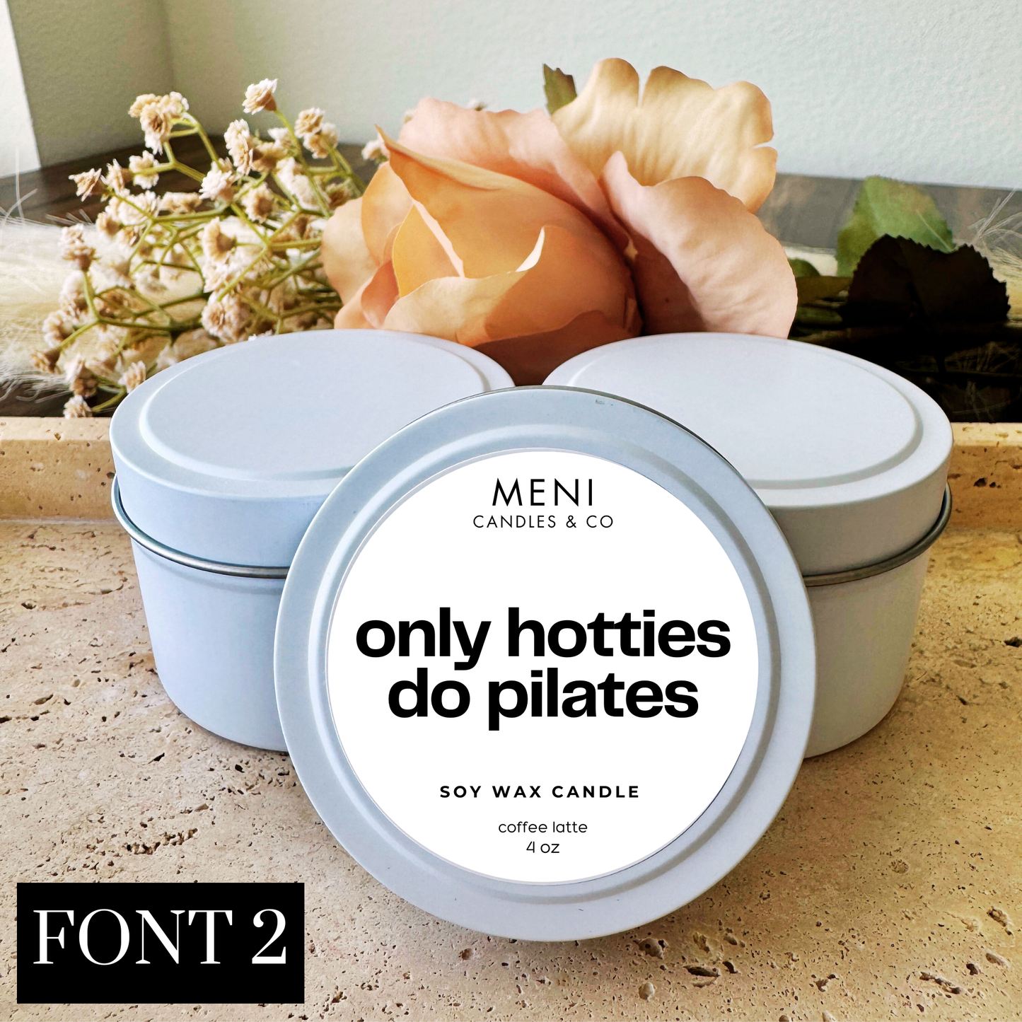 ONLY HOTTIES DO PILATES - WORKOUT - 4 OZ. TIN CANDLE - SET OF 10 PC